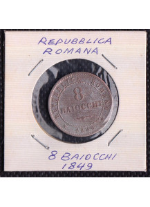 2a Repubblica Romana 8 Baiocchi (Roma 1849) Q/BB